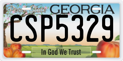 GA license plate CSP5329