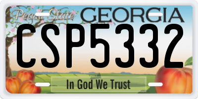 GA license plate CSP5332