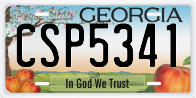 GA license plate CSP5341