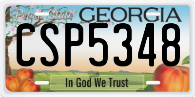 GA license plate CSP5348