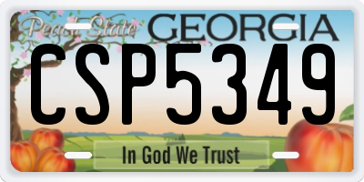 GA license plate CSP5349