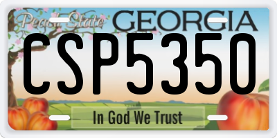 GA license plate CSP5350