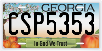 GA license plate CSP5353