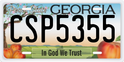 GA license plate CSP5355