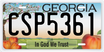 GA license plate CSP5361
