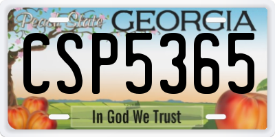 GA license plate CSP5365