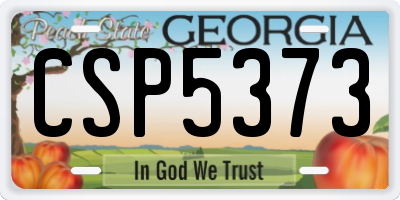 GA license plate CSP5373