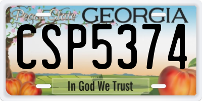 GA license plate CSP5374