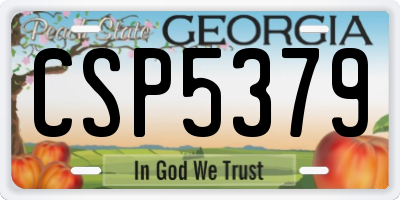 GA license plate CSP5379