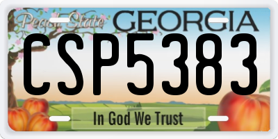 GA license plate CSP5383