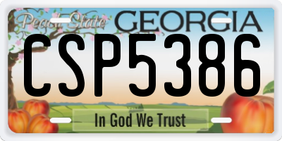 GA license plate CSP5386