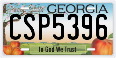 GA license plate CSP5396