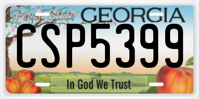 GA license plate CSP5399