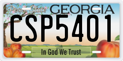 GA license plate CSP5401