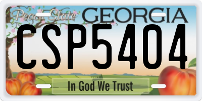 GA license plate CSP5404