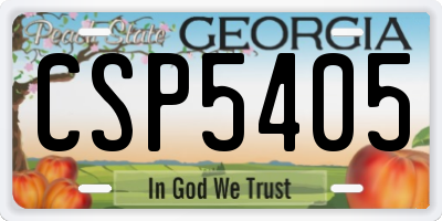 GA license plate CSP5405