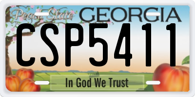 GA license plate CSP5411