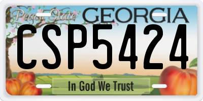 GA license plate CSP5424