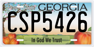 GA license plate CSP5426