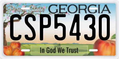 GA license plate CSP5430