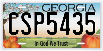 GA license plate CSP5435