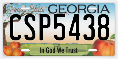 GA license plate CSP5438