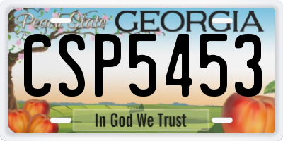 GA license plate CSP5453