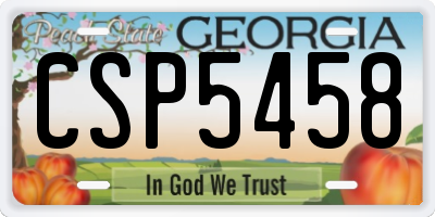 GA license plate CSP5458