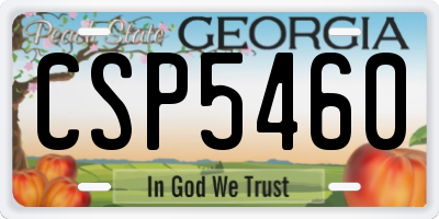 GA license plate CSP5460