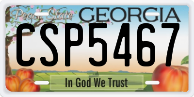 GA license plate CSP5467