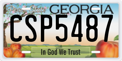 GA license plate CSP5487