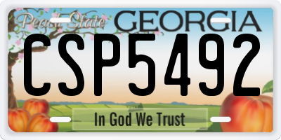 GA license plate CSP5492
