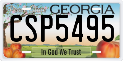 GA license plate CSP5495