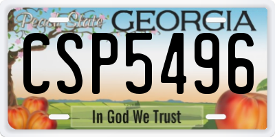 GA license plate CSP5496