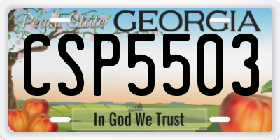 GA license plate CSP5503