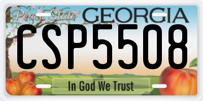 GA license plate CSP5508