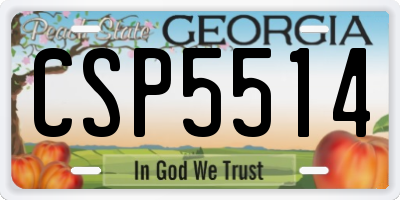 GA license plate CSP5514