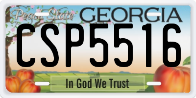 GA license plate CSP5516