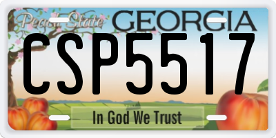 GA license plate CSP5517