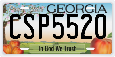 GA license plate CSP5520