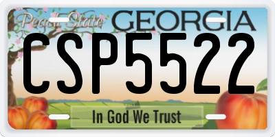 GA license plate CSP5522