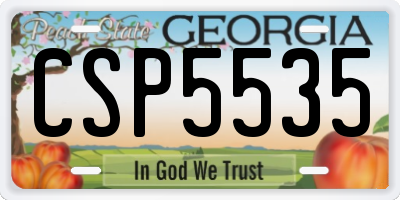GA license plate CSP5535