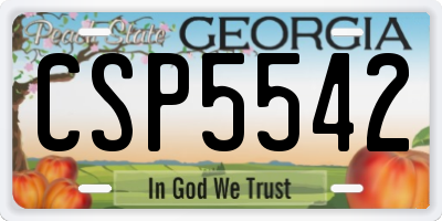 GA license plate CSP5542