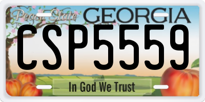 GA license plate CSP5559