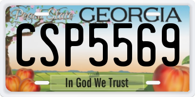GA license plate CSP5569