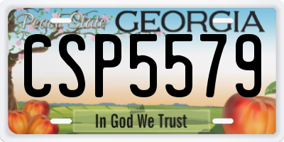 GA license plate CSP5579