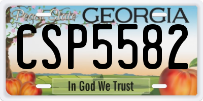 GA license plate CSP5582