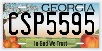 GA license plate CSP5595