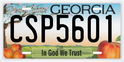 GA license plate CSP5601