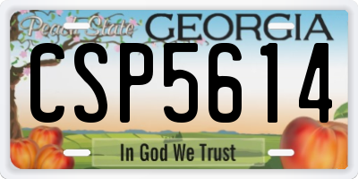 GA license plate CSP5614